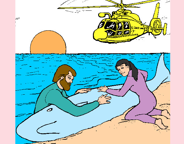 Dibujo Rescate ballena pintado por Cookie1D