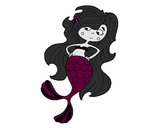 Dibujo Sirena con los brazos en la cardera pintado por flenchita