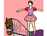 Dibujo Trapecista encima de caballo pintado por lupezap