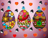 Dibujo Tres huevos de pascua pintado por MIVIPEMO
