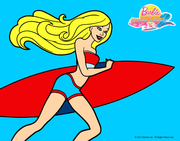 Dibujo Barbie corre al agua pintado por ewelina