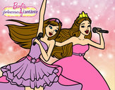 Dibujo Barbie y la princesa cantando pintado por Flopascal