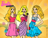 Dibujo Barbie y sus amigas vestidas de fiesta pintado por andreita55