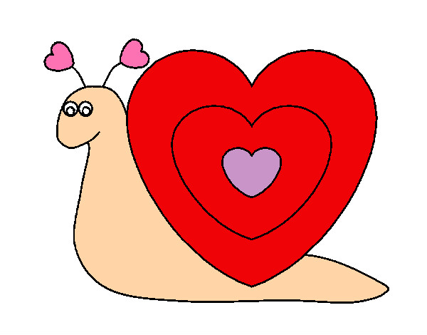 Dibujo Caracol corazón pintado por yessii