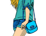 Dibujo Chica con bolso pintado por ananda212