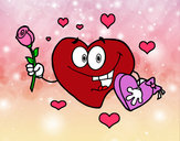 Dibujo Corazón con caja de bombones pintado por yessii