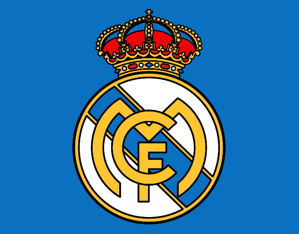 Dibujo Escudo del Real Madrid C.F. pintado por guerra 