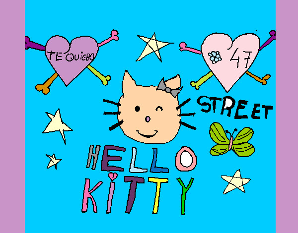 Dibujo Hello Kitty pintado por Esti8