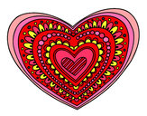 Dibujo Mandala corazón pintado por oloi