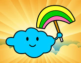 Dibujo Nube con arcoiris pintado por Darismar 