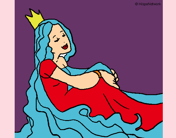 Dibujo Princesa relajada pintado por Esti8