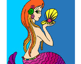 Dibujo Sirena y perla pintado por lucia0810