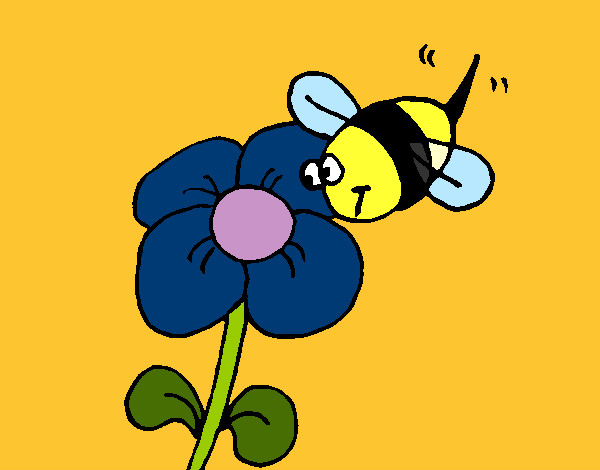 Abeja y flor