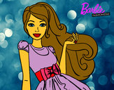 Dibujo Barbie con su vestido con lazo pintado por amaianame