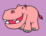 Dibujo Hipopótamo pequeño pintado por charito