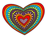 Dibujo Mandala corazón pintado por platuca