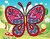 Dibujo Mandala mariposa pintado por amaianame