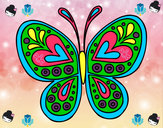 Dibujo Mandala mariposa pintado por maripos