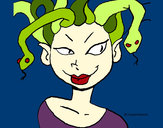 Dibujo Mujer medusa pintado por charito