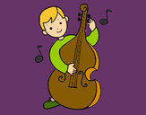 Dibujo Niño con violonchelo pintado por charito