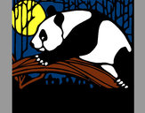 Dibujo Oso panda comiendo pintado por charito
