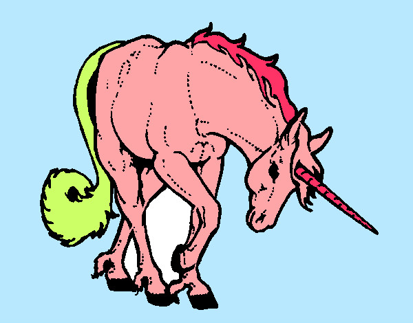 Dibujo Unicornio bravo pintado por solsticio