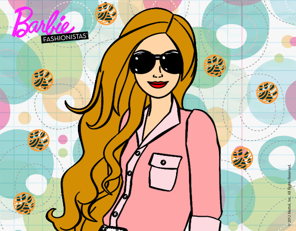 Dibujo Barbie con gafas de sol pintado por Myryan