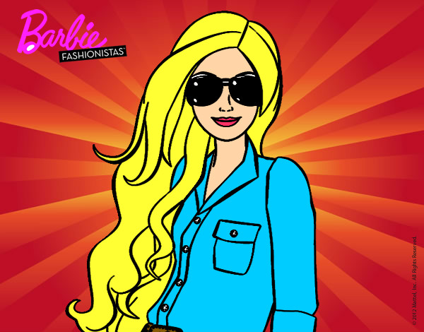 Dibujo Barbie con gafas de sol pintado por silvialore