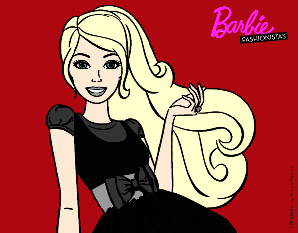 Barbie con su vestido con lazo