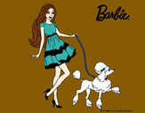 Dibujo Barbie paseando a su mascota pintado por charito