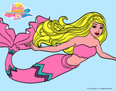 Dibujo Barbie sirena pintado por elalucila