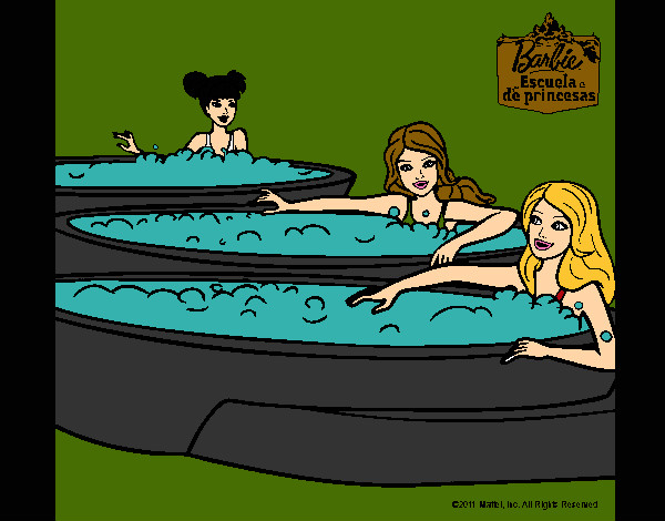 Barbie y sus amigas en el jacuzzi