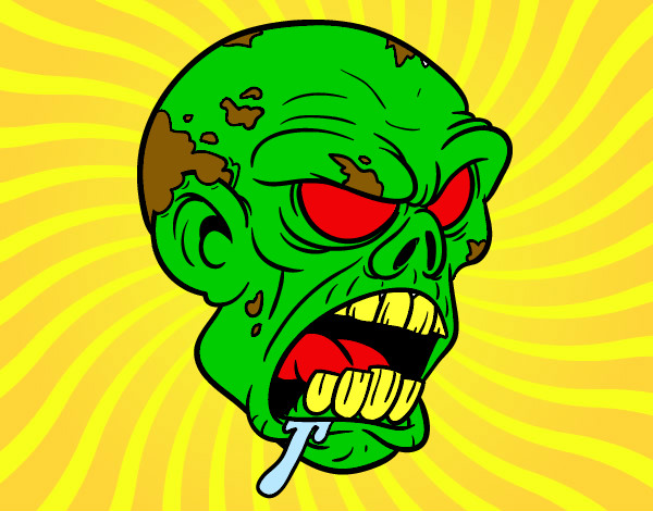 Dibujo Cabeza de zombi pintado por Chispaa
