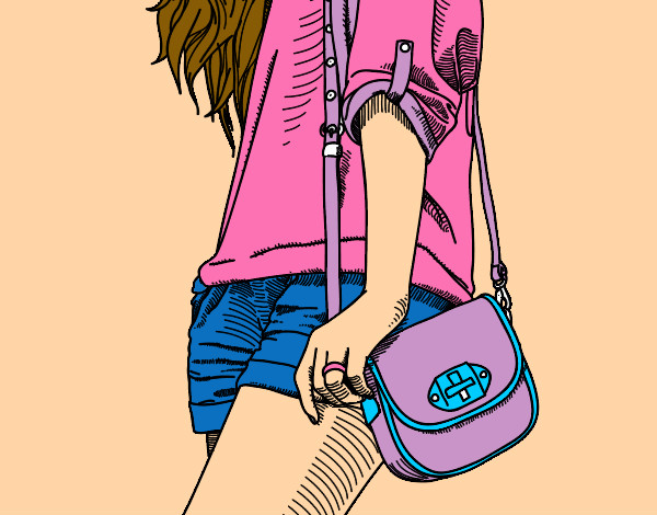 Dibujo Chica con bolso pintado por Locarrooo