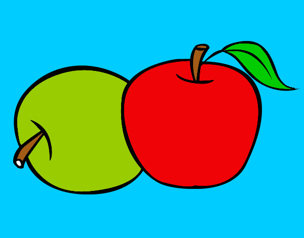 Dibujo Dos manzanas pintado por Esti8