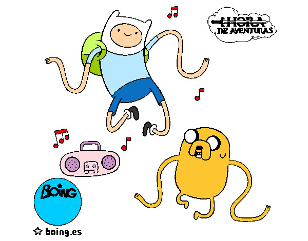 Finn y Jake escuchando música