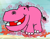 Dibujo Hipopótamo pequeño pintado por nesesaol