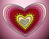 Dibujo Mandala corazón pintado por spidera2