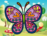 Dibujo Mandala mariposa pintado por aline12