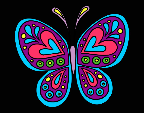Dibujo Mandala mariposa pintado por krishnax