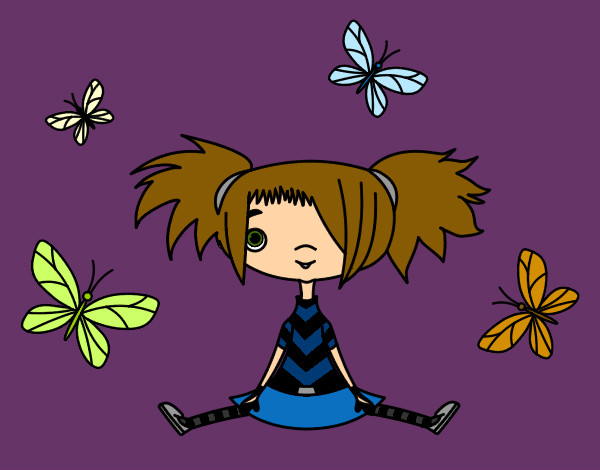 Niña con mariposas