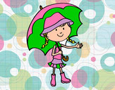 Dibujo Niña con paraguas pintado por Annie61107