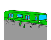 Dibujo Pasajeros esperando al tren pintado por JERRY26