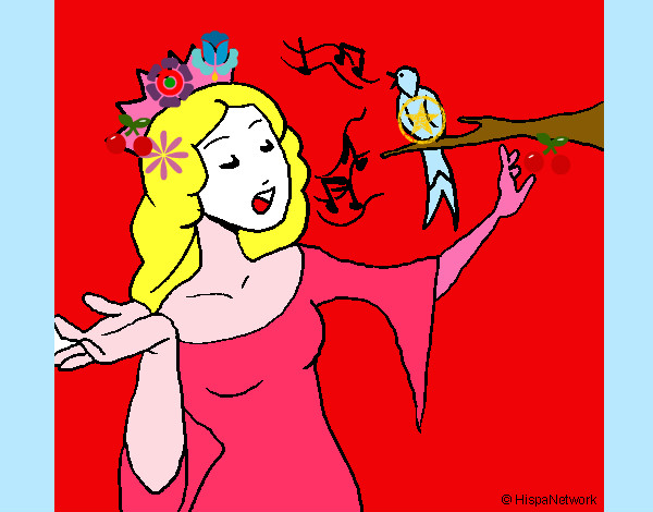 Dibujo Princesa cantando pintado por lupezap