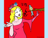 Dibujo Princesa cantando pintado por lupezap