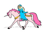 Dibujo Princesa en unicornio pintado por lializpio