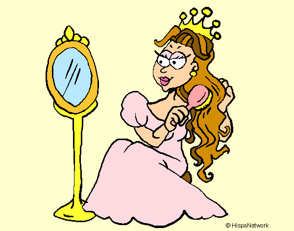 Dibujo Princesa y espejo pintado por Anna-Ines