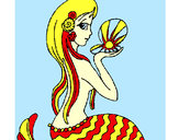 Dibujo Sirena y perla pintado por Zapdos