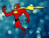 Dibujo Superhéroe poderoso pintado por AXI37