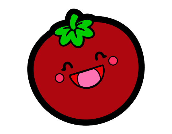 Dibujo Tomate sonriente pintado por Alanita